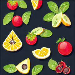 frisches gemaltes Obst