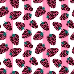 Cartoon summer fruit seamless strawberry pattern for wrapping paper and kids clothes print and fabrics