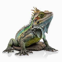 Basilisk Lizard full body image with white background ultra realistic



