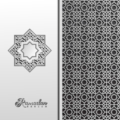 islamic greeting ramadan kareem card design background with modern ornament
