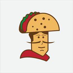 Taco man - character, cartoon, mascot - Vector