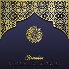 islamic greeting ramadan kareem card design background with modern ornament