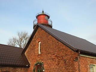 the rinderort lighthouse near kaliningrad in russia on curonian lagoon