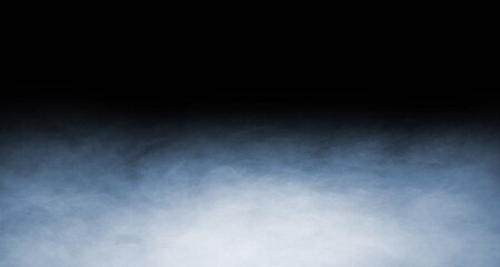 Smoke over black background. Fog or steam abstract texture.