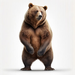 Fototapeta premium Bear full body image with white background ultra realistic
