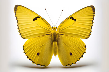 yellow butterfly isolated on white background. Generative AI