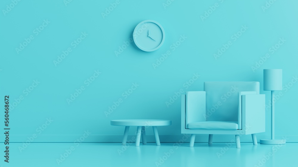 Poster minimalist monochrome room for web presentation or frame background on 3d rendering