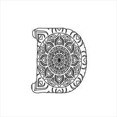 Alphabet Letter Mandala Coloring Page For Kids And Adult
