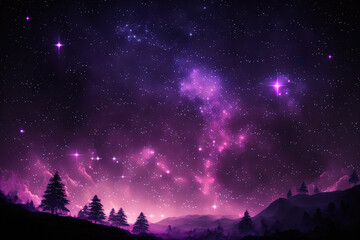 Fototapeta na wymiar Stars in the night sky,purple background. Generative AI