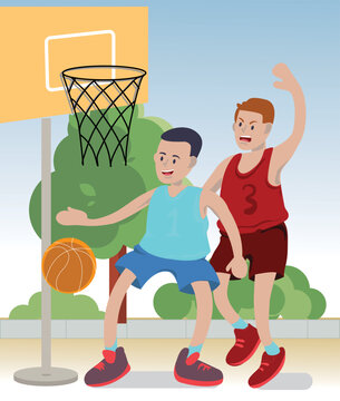 basketball player children in action