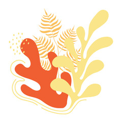 Abstract leaves. Floral composition.