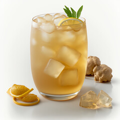 Ginger Lemonade on a White Background