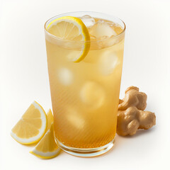 Ginger Lemonade on a White Background