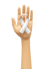 Obraz premium Hand with mental health ribbon in 3d render