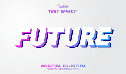 Future text effect neon style. Editable text effect