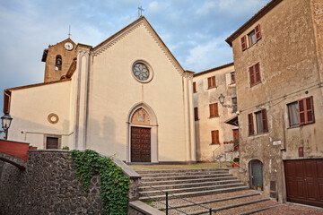 Porano, Terni, Umbria, Italy: the ancient catholic church of San Biagio (Saint Blaise) in the old town of the italian medieval village - 560473096