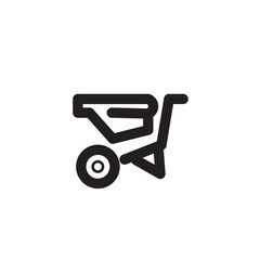 Wheelbarrow Outline Icon