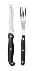 fork, knife with wooden handle,