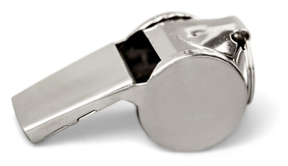 Classic silver chrome metal whistle