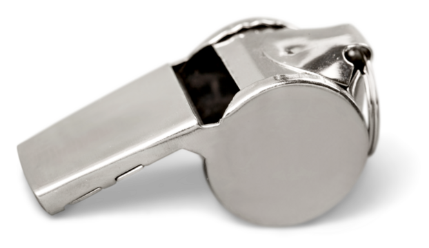 Classic silver chrome metal whistle