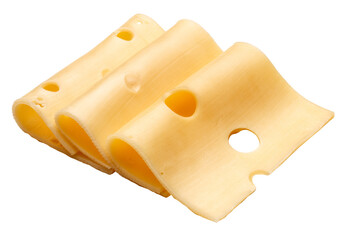 cheese slices isolated on white background cutout