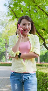 asian woman speak on phone