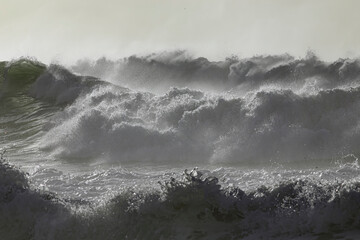 Stormy breaking waves