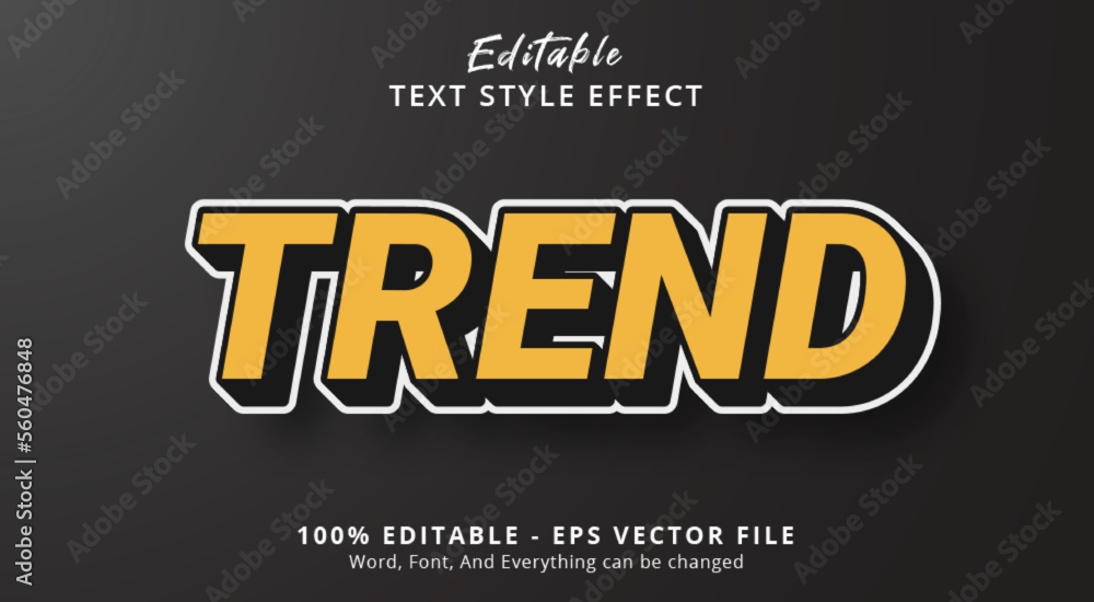 Poster orange trend text with hype color style effect, editable text effect