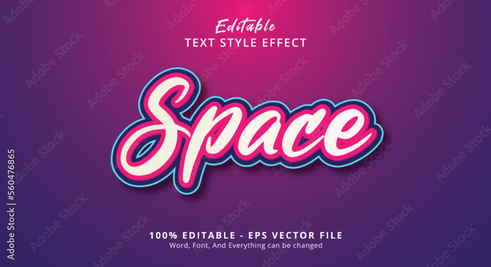 Poster white space text style effect, editable text effect