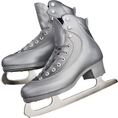 Gray sports ice figure skates