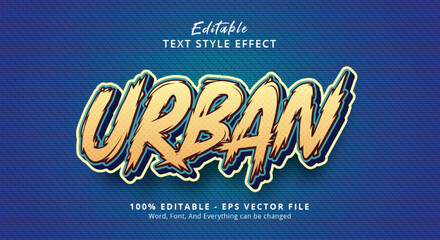 Yellow Urban Youth text on urban comic style effect, editable text effect