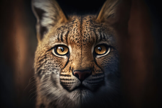 Сlose up portrait of a beautiful cheetah. Dangerous predator in natural habitat. Digital artwork	