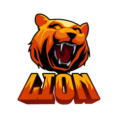 lion head illustration, good to use for esport logo etc