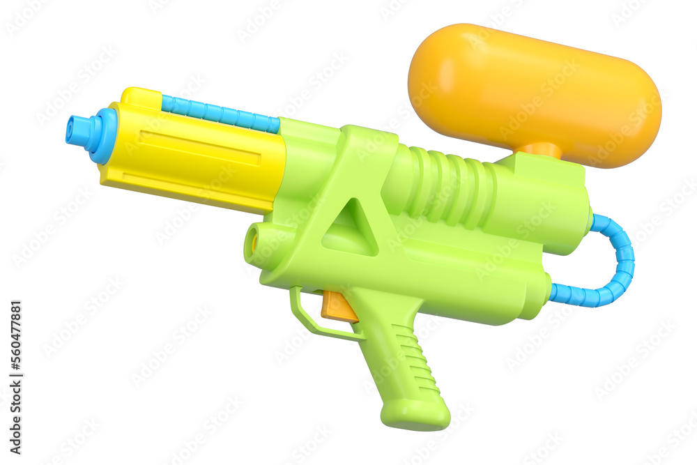 Wall mural plastic water gun toy for playing in the swimming pool isolated on white