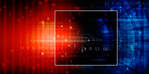 2d illustration abstract digital binary data on computer screen
