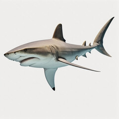 Bonnethead Shark full body image with white background ultra realistic