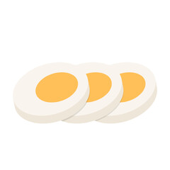 Boiled egg vector. wallpaper. symbol. logo design. Egg slice on white background.