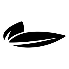 vector leaf icon isometric black isolated on white background