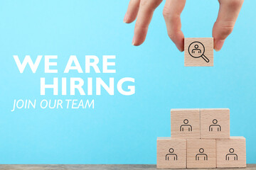 Hire Team Job Concept, We are hiring, Outstanding talent stand out from the crowd and different,...