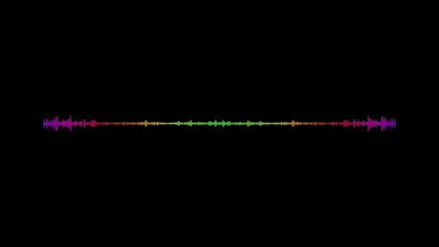 Sound wave isolated on black background. Multicolored digital sound wave equalizer. Audio technology wave concept and design under the concept of black and colorful emphasize simplicity.
