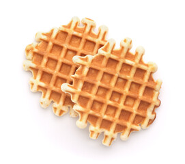 Top view of homemade belgian waffles