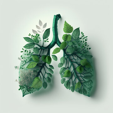 green lung concept, the important of tree to the environment to stop global warming, Generative AI
