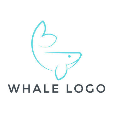 whale  simple whale  simple whale vector logo design template