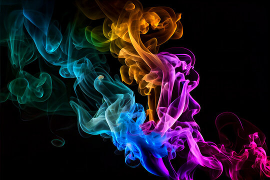 Artistic Colorful Smoke on a black background
generative ai