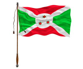 National flag of Burundi. Background  with flag of Burundi.