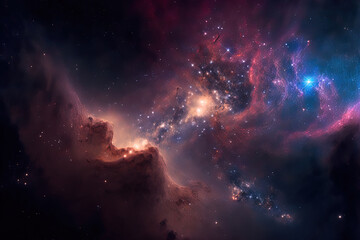 stars, nebula, and galaxy in the night sky. Generative AI