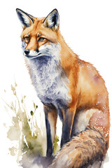 abstract watercolor image of a fox created with Generative AI technology
