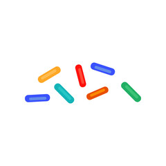 Sprinkles for creating your own ice cream. Sprinkles cartoon illustration. Summer, sundae concept