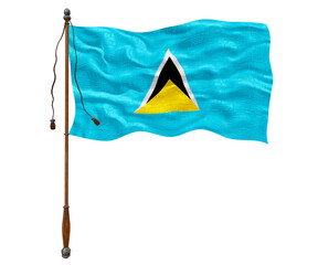 National flag of Saint Lucia.. Background  with flag of Saint Lucia..