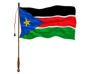 National flag of South Sudan. Background  with flag of South Sudan.